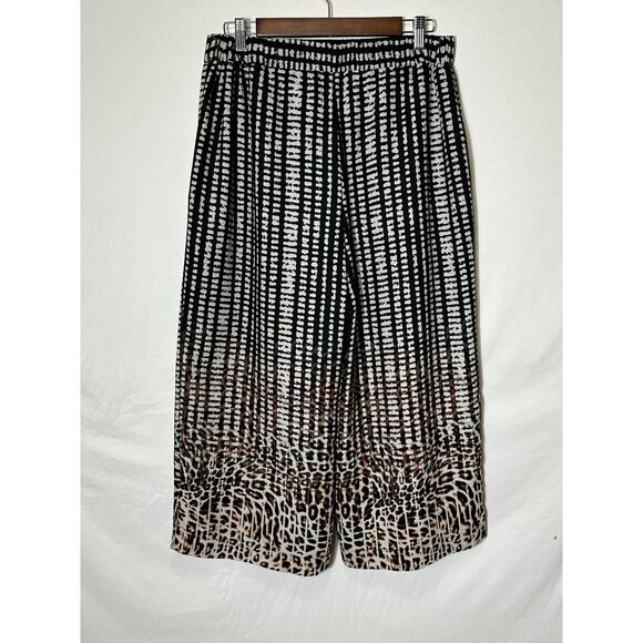 John Paul Richard Women's Stretch Waist Wide Leg Fully Lined Capri Pants Size M - Picture 3 of 3